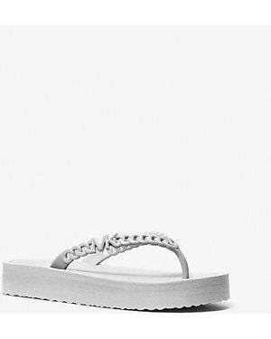 MICHAEL Michael Kors Mk Zaza Platform Flip Flop - White