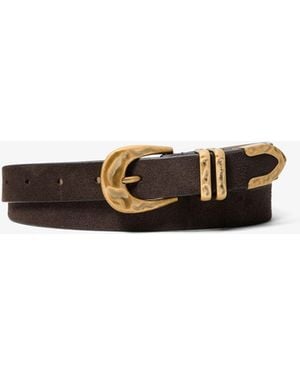 MICHAEL Michael Kors Michael Kors Suede Western Belt - White