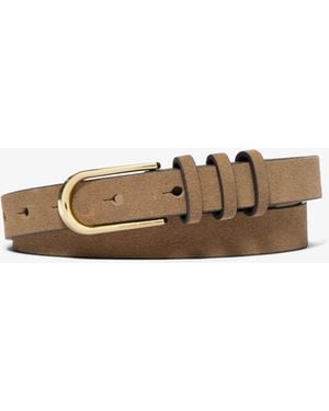 MICHAEL Michael Kors Mk Leather Belt - White