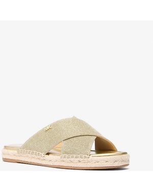MICHAEL Michael Kors Mk Kenzie Glitter Chain Mesh Sandal - Natural