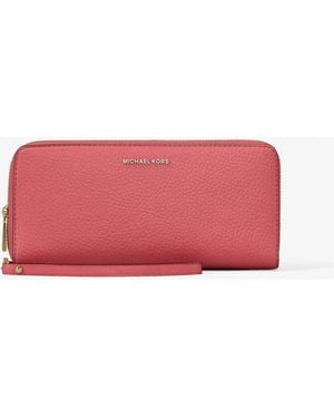 MICHAEL Michael Kors Mk Jet Set Travel Large Pebbled Leather Continental Wallet - Pink