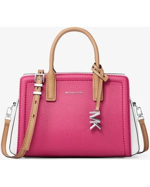Michael Kors Laila Extra-Small Color-Block Leather Crossbody Bag - Pink