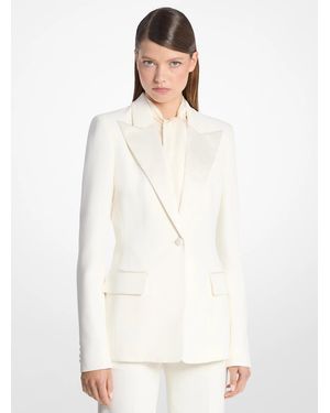 Michael Kors Michael Kors Georgina Hand Embellished Double Crepe Sablé Blazer - White