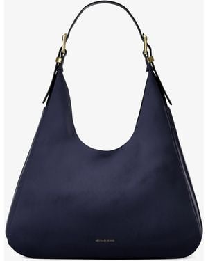 Michael Kors Nolita Large Nubuck Hobo Shoulder Bag - Blue