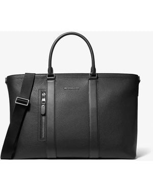 Michael Kors Mk Hudson Pebbled Leather Tote Bag - Black