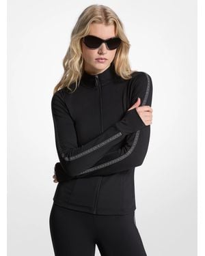 MICHAEL Michael Kors Mock Neck Ski Zip Up Jacket - Black