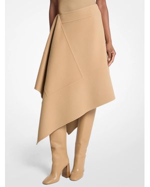 Michael Kors Michael Kors Asymmetric Wool Skirt - Natural