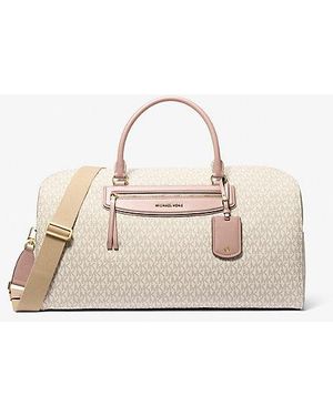 MICHAEL Michael Kors Mk Jet Set Travel Extra-Large Signature Logo Weekender Bag - Natural