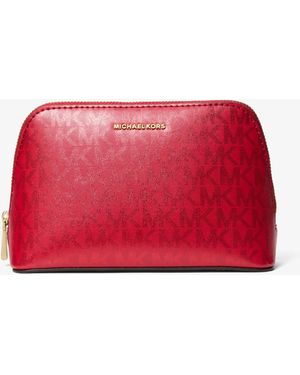 MICHAEL Michael Kors Mk Jet Set Small Metallic Signature Logo Travel Kit - Red