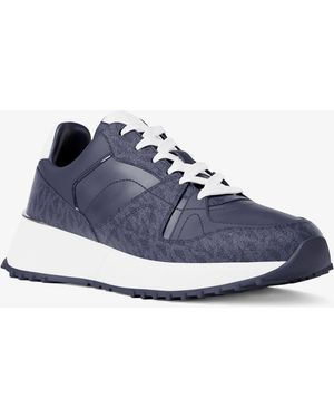 MICHAEL Michael Kors Mk Jaime Mixed-Media Trainer - Blue