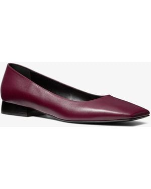 Michael Kors Michael Kors Isabella Leather Skimmer Flat - Red