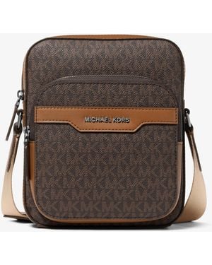 Michael Kors Hudson Mini Signature Logo Flight Bag - Brown