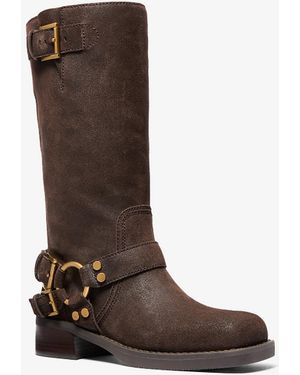 MICHAEL Michael Kors Crosby Suede Moto Boot - Brown