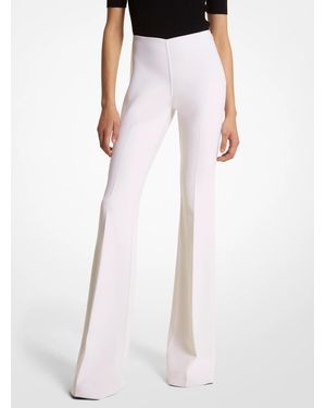 Michael Kors Mk Brooke Stretch Wool Flared Trousers - White