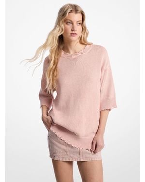 MICHAEL Michael Kors Mkjersey Desgastado De Mezcla De Algodón Y Cachemir Con Efecto Teñido - Rosa