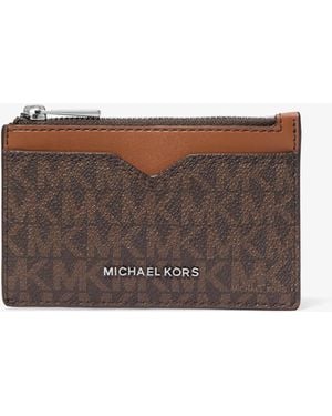 Michael Kors Mk Hudson Signature Logo Card Case - White