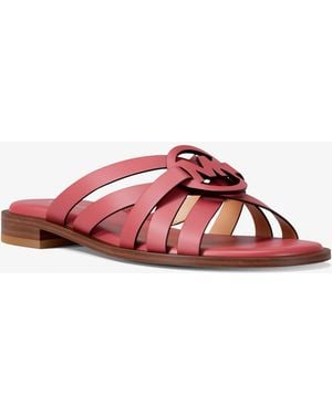Michael Kors Erika Leather Slide Sandal - Pink