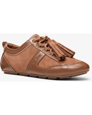 Michael Kors Mk Keely Tassel Suede Sneaker - Brown