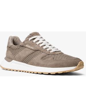 Michael Kors Dax Mixed-Media Sneaker - White