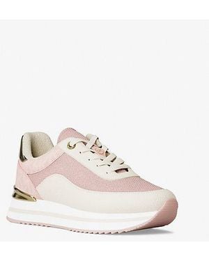Michael Kors Hattie Mixed-Media Sneaker - Natural