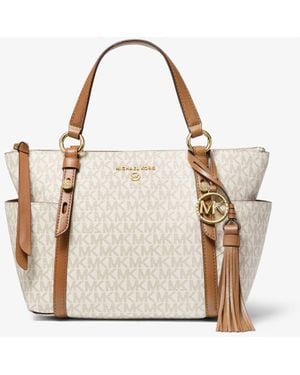 Michael Kors Sullivan Small Logo Top-zip Tote Bag - Natural