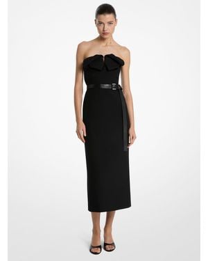 Michael Kors Mk Abito Senza Spalline Con Origami - Nero