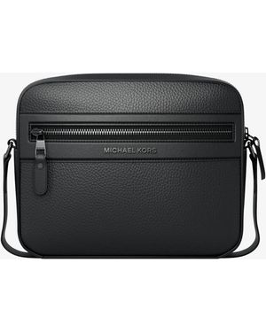 Michael Kors Jet Set Pebbled Leather Crossbody Bag - Black