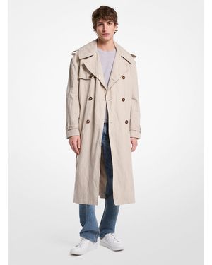 Michael Kors Inox Oversized Cotton Blend Trench Coat - White