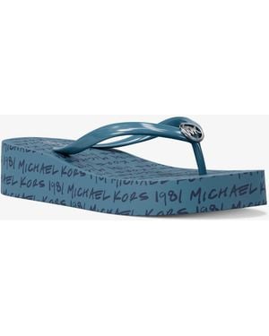 Michael Kors Bedford Logo Flip Flop - Blue