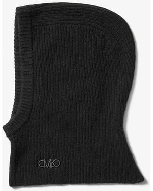 MICHAEL Michael Kors Mk Ribbed Knit Balaclava - Black