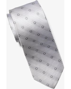 Michael Kors Mk Floral Embroidered Silk Tie - Grey