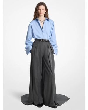 Michael Kors Michael Kors Stretch Wool Opera Pants - Blue