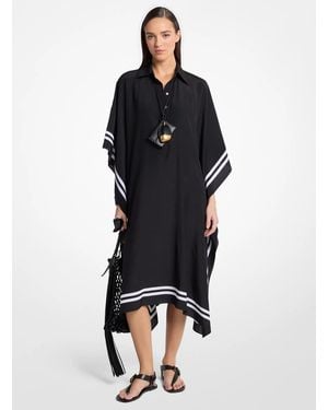 Michael Kors Michael Kors Silk Crepe De Chine Caftan - Black