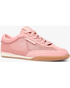 MICHAEL Michael Kors Mk Nolan Mesh And Suede Trainers - Pink