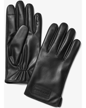 Michael Kors Mk Leather Gloves - Black