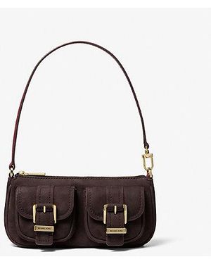 Michael Kors Zoe Small Suede Convertible Pochette - Brown