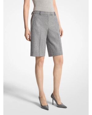 Michael Kors Mk Wool Doeskin Bermuda Shorts - Grey