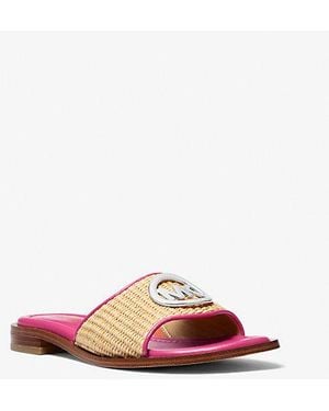 Michael Kors Hannah Straw Slide Sandal - Pink