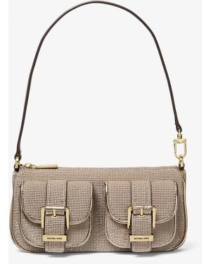 MICHAEL Michael Kors Mk Zoe Small Sequined Pochette - Natural
