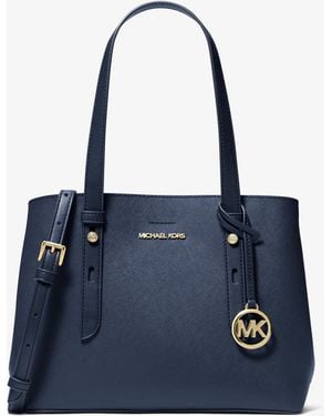 Michael Kors Outlet Mk Mel Small Saffiano Leather Tote Bag - Blue