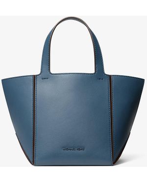 Michael Kors Mk Jordi Small Leather Tote Bag - Blue