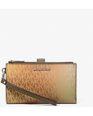 Michael Kors Jet Set Large Ombré Signature Logo Wristlet - Natural