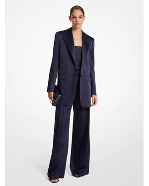 Michael Kors Mk Double Faced Satin Charmeuse Trousers - Blue