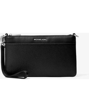 MICHAEL Michael Kors Mk Jet Set Medium Pebbled Leather Convertible Wristlet - Black