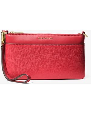 MICHAEL Michael Kors Mk Jet Set Medium Pebbled Leather Wristlet - Red
