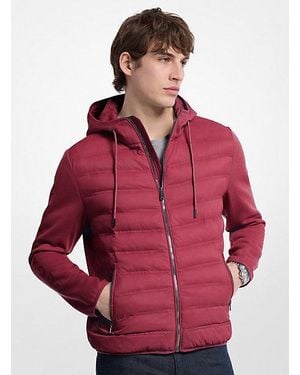 Michael Kors Galway Quilted Mixed-Media Jacket - Red