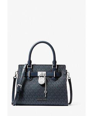 Michael Kors Hamilton Small Signature Logo Satchel - Blue