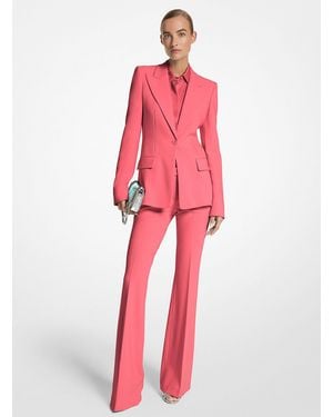Michael Kors Mk Georgina Stretch Pebble Crepe Blazer - Red