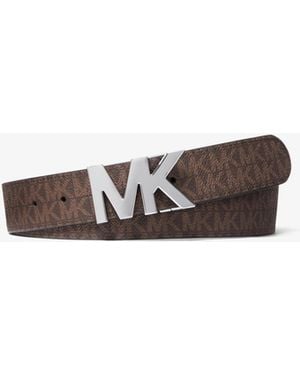 Michael Kors Reversible Logo Buckle Belt - White