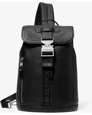 Michael Kors Mk Hudson Leather Aviator Sling Pack - Black